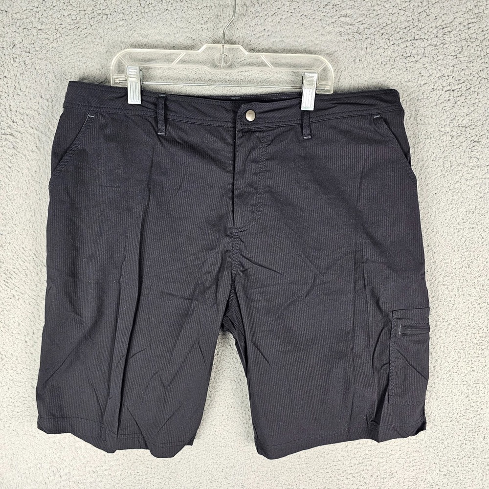 Fabletics Cargo Shorts Men 37 Black Striped Flat Front Classic Fit Outdoor 9.5"